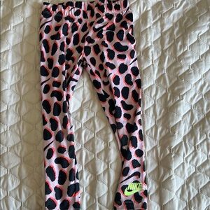 Nike Kids' Pink and Black Leggings
